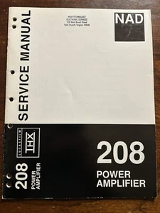 Amplificatore di potenza NAD 208 manuale di servizio originale OEM vintage - Foto 1 di 4