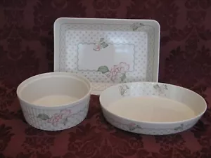 Sango Rose Chintz China Bakeware - 3 Pcs - Very Nice! - Picture 1 of 6