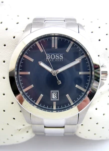 HUGO BOSS WATCH MENS 1513303 STAINLESS STEEL BRACELET BLUE DIAL QUARTZ GENUINE - Picture 1 of 8
