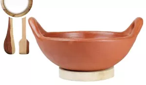Terracotta Clay Pottery Mud Pot/Earthen Handi for Cooking and Serving Red 1 L - Picture 1 of 3