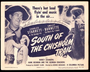 South of the Chisholm Trail 11"x14" Title Card Charles Starrett Western Duran...