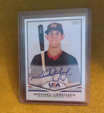 2011 Topps USA Baseball #USA-A11 Michael Lorenzen RC Blue Ink Auto - Team USA 