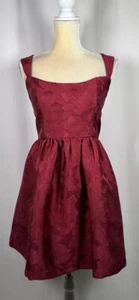 Anthropologie Sachin & Babi Dress Flare A-Line 12 Empire Jacquard Red Prom $215 - Picture 1 of 13
