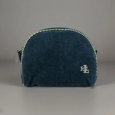 RLL Lauren Ralph Lauren темно джинсовой ткани туалетных принадлежностей путешествий макияж косметичка молнии - Изображение 1 из 4