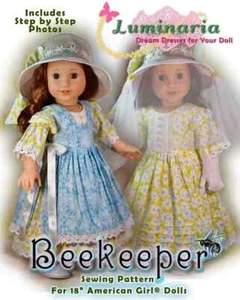 Printed Pattern 18" Doll Clothes American Girl Victorian Edwardian Dress Hat - Picture 1 of 10