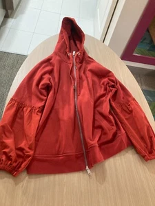 Athleta On My Way Triumph Double Zip Hoodie Hooded Sweatshirt Medium Orange - Picture 1 of 3
