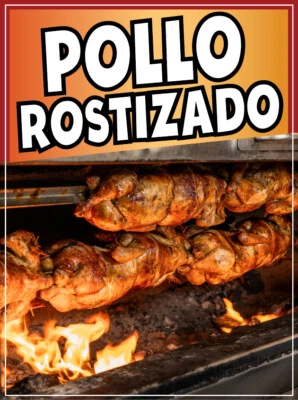 X GRAPHICS SIGNS & PRINTING Pollo Rostizado Vinyl Sticker Window Adhesive Truck Concession Vinyl Mexican Foo