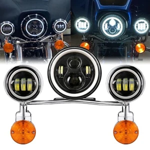 7" LED Headlight+ 4.5 Passing Lights Bar For Yamaha V Star 650 XVS650A Classic - Bild 1 von 10