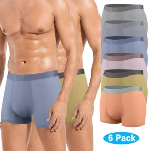 5-6 Pack Men Boxer Briefs Shorts Ice silk Underwear Seamless Trunks Underpants - Picture 1 of 17