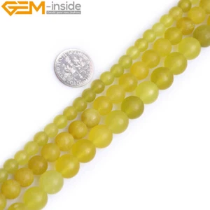 Forested Yellow Lemon Jasper Natural Gemstone Round Loose Beads Jewelry 15" - Picture 1 of 29