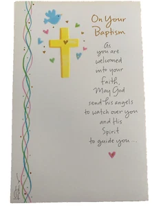 Baby Baptism Greeting Card-"On Your Baptism..." comes with envelope-NEW-SHIP 24H - Picture 1 of 4