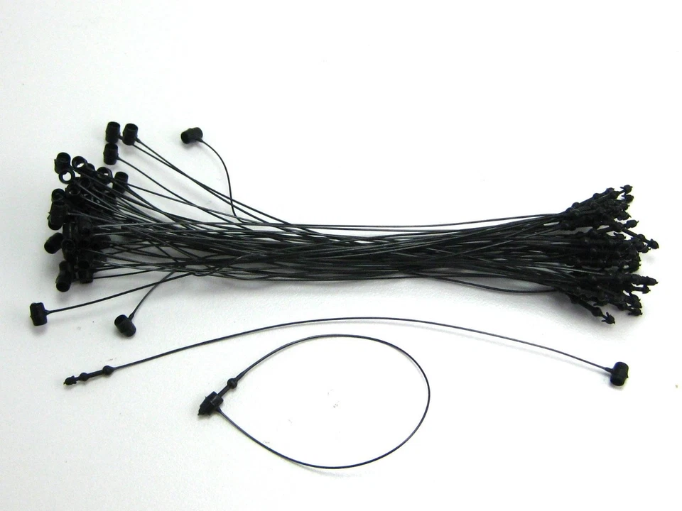 3" BLACK Snap Lock Pin Security Loop Plastic Tag Fastener (500 Pc) - Image 1 of 1