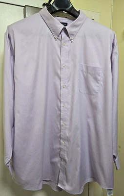 Camisa de vestir Lands End para hombre manga larga lavanda talla 21 37 alta sin planchar Foto 1 de 4