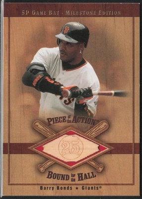 2001 SP Game Bat Milestone #B-BB Barry Bonds Piece of Action Bound for the Hall - Image 1 of 2