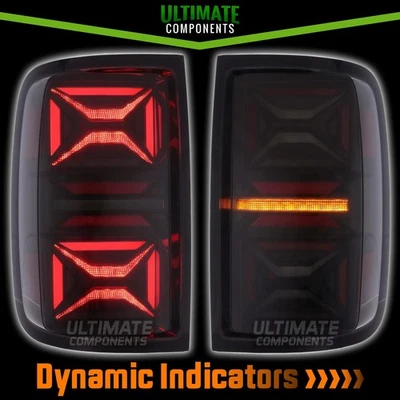 ULTIMATE COMPONENTS VW Amarok 2010-2021 Upgrade LED Rear Tail Lights Black With Dynamic Indicators