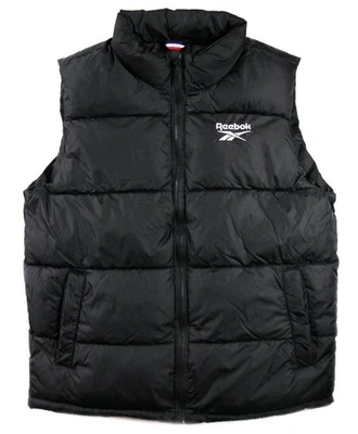 Reebok Mens Puffer Vest XL Insulated Full Zip Front Quilted Mock Neck Black $125 - Image 1 of 4