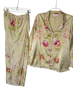 Oscar De La Renta Juego de Noche Etiqueta Rosa Talla Mediana Floral Poliéster Foto 1 de 4