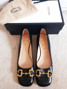 Gucci Baby Horsebit Leather Black Low Heel Courts EU 41.5 UK 8.5 US 11.5 £750 - Picture 1 of 15