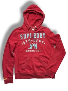 Superdry Mujer Sudadera con Capucha Talla M - Pullover Rojo Ath Dept jpn En muy buena condición Logo Jumper - Imagen 1 de 10