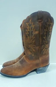 Ariat Western Embroidered Brown Leather Cowboy Boots Style 10001021 Men 9.5 - Picture 1 of 7