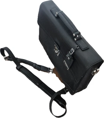 Tumi Astor Dorilton Slim Flap Briefcase All Black Leather Laptop Bag back - Image 1 of 3