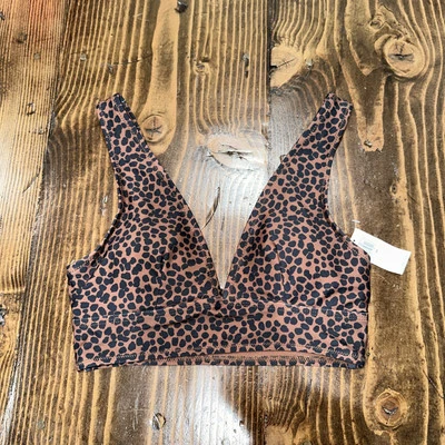 Top de bikini Old Navy para mujer XS cuello en V estampado de guepardo nuevo con etiquetas Foto 1 de 4