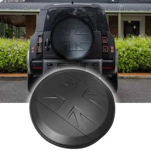 Flag StyleMatte Black Rear Spare Tire Tyre Wheel Cover FitFor Defender 2020-2026 - Picture 1 of 6