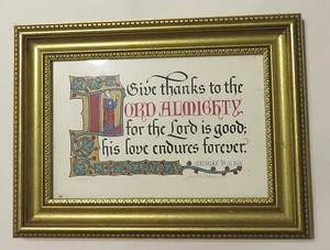 Jonathan Blocher Manuscripture Jeremiah 33:11 Signed #272/400 Edition I Framed!! - Picture 1 of 6