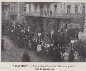 1909  --  A MAZAMET   EXODE DES ENFANTS DES DELAINEURS GREVISTES   3E905 - Picture 1 of 1