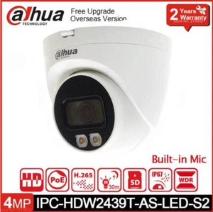 Dahua 4MP IPC-HDW2439T-AS-LED-S2 Full-Color Built-in Mic IP Camera PoE Network - Picture 1 of 7