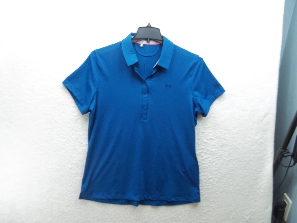 Under Armour Womens Blue Polo 1/2 Button Polyester Top Shirt Size XL - Image 1 of 4