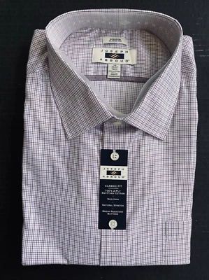 Camisa de vestir Joseph Abboud de algodón egipcio calce clásico sin hierro alta 19-36/37 Foto 1 de 4