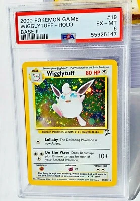Wigglytuff Holo 19/130 Base Set 2 Pokemon Card PSA 6 - Image 1 of 3
