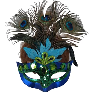 Carnaval Halloween Máscara Facial Plumas y Lentejuelas Juegos con disfraces Mardi Gras Adulto - Imagen 1 de 6