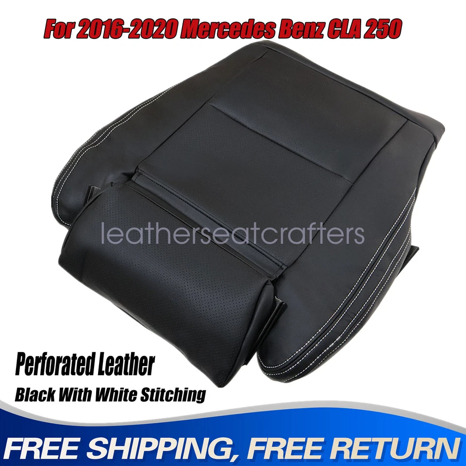 Cubierta de asiento negra perforada inferior del conductor para Mercedes Benz CLA250 2016 A 2020 Foto 1 de 4