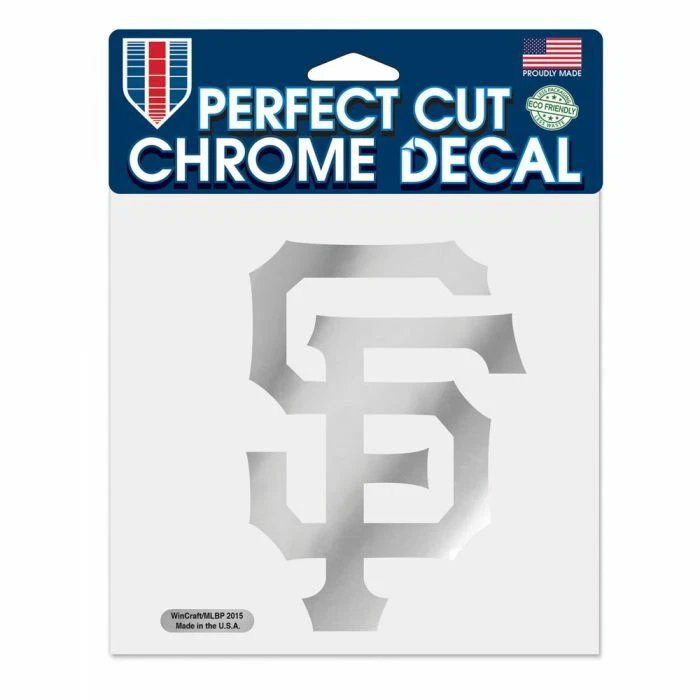 SAN FRANCISCO GIANTS DIE-CUT METALLIC CHROME DECAL 6"X6" WINDOWS HIGH QUALITY - Image 1 of 1