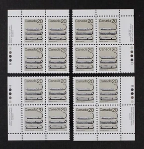 CANADA 1982 #922ii, 20c Ice Skates, Matched Inscription Blocks Mint NH - Imagen 1 de 1