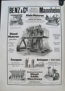 Originalwerbung Reklame 1912 Benz & Cie Klein-Motoren Degea Otepe Hängelicht XL - Picture 1 of 2