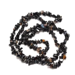 Black Onyx Beads Chip 5-8mm Long Strand Of 240+ - Picture 1 of 1