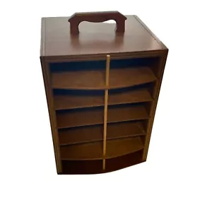 Vtg Pie Carrier Rack Display 6 Shelves Wooden Handled Case Rustic Farmhouse Cafe - Picture 1 of 19