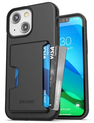 iPhone 13 Wallet Case Protective Phone Case with Credit Card Holder - Black - Image 1 of 4