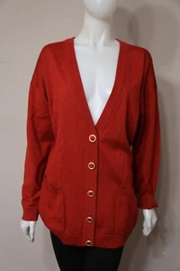 Outlander Woman Plus Red V-Neck Button Front Cardigan Sweater 2X - Picture 1 of 4