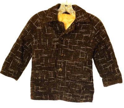 Abrigo abotonado de lana vintage para niños de los años 30/40 con nombre del dueño - sin marca MFG Foto 1 de 4