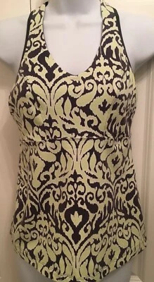 女士 MARIKA 运动赛车背背心小号灰色黄色锦缎 — 第 1/4 张图片