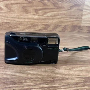 ANSCO Vision Twin 35MM Black Camera Auto Flash Motor Advance & Rewind - Picture 1 of 5