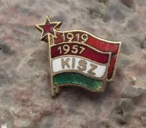 Ungarn Kommunistischer Jungbund 1919 1957 Pfadfinder Roter Stern KISZ Brosche Anstecknadel Anstecker - Bild 1 von 4