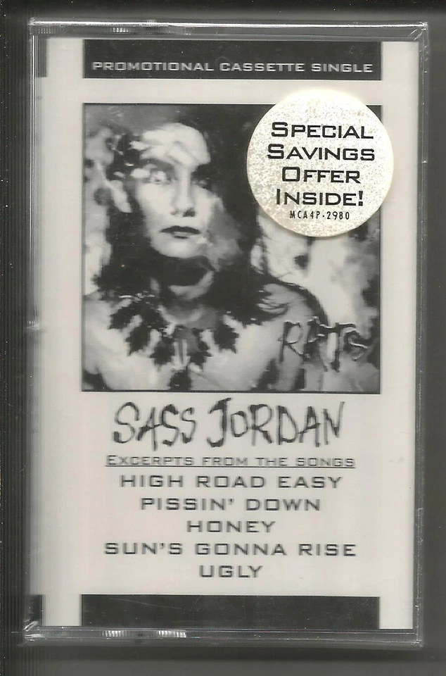 SASS JORDAN Ultra Rare 5TRK EXCERPT SAMPLER PROMO Cassette TAPE Single cassingle - Image 1 of 1