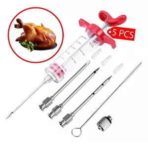 5PC Food Marinade Meat Injector Flavor Syringe, Beef, Turkey, Chicken, BBQ - Picture 1 of 8