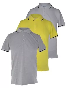 Polo Manica Corta In Cotone Piquet Uomo Slim Fit Made Italy Maglietta T-shirt - Foto 1 di 22