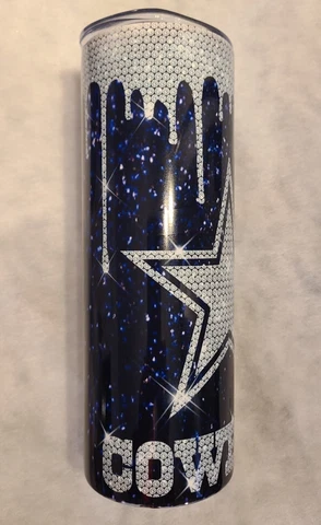 20oz. Stainless Steel Tumbler Dallas Cowboys Glitter and Diamonds Cover